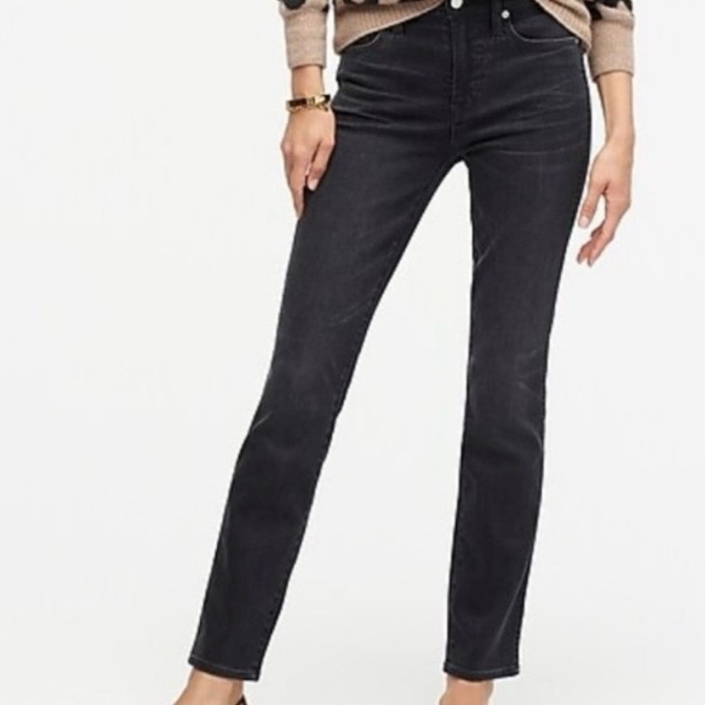 J.‎ Crew Washed Black Low Rise Matchstick Skinny Jeans, Size 24